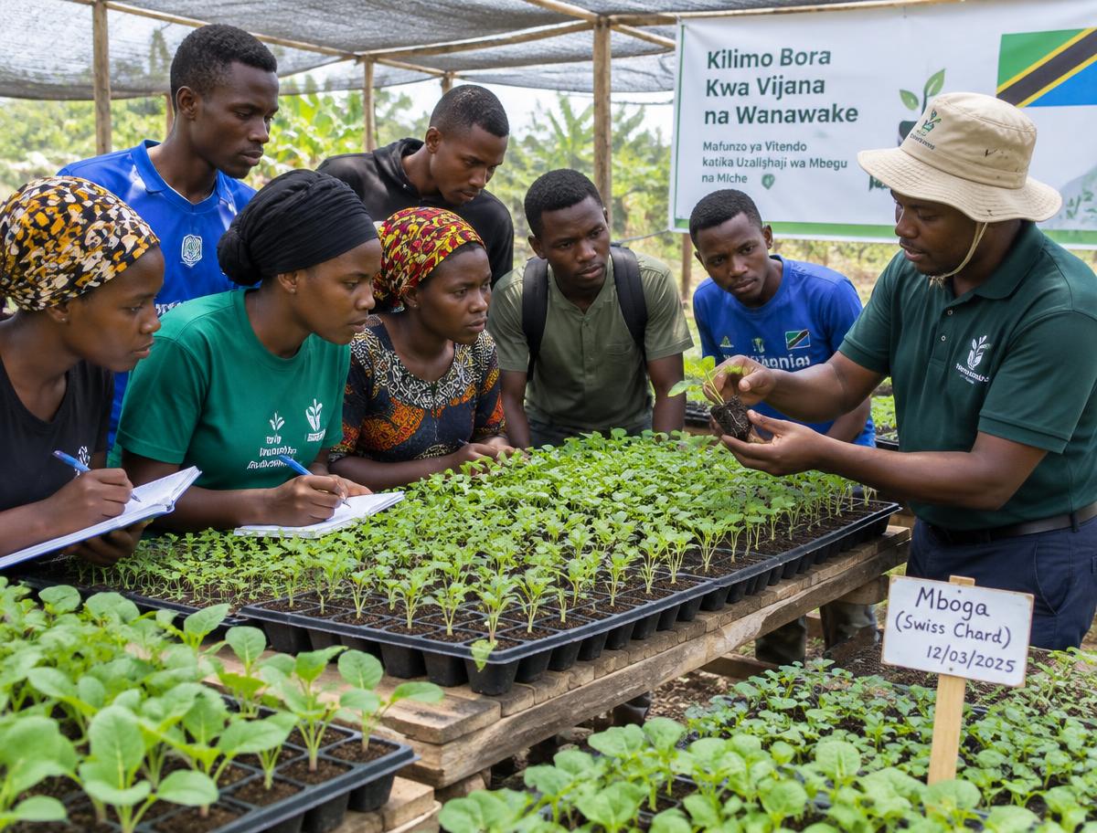 Farmers learning in the CAM3 seedling nursery
